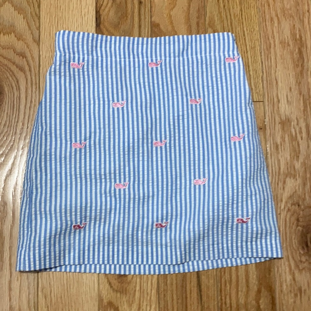 Vineyard Vines Girls Seersucker Whale Skirt Sz XS